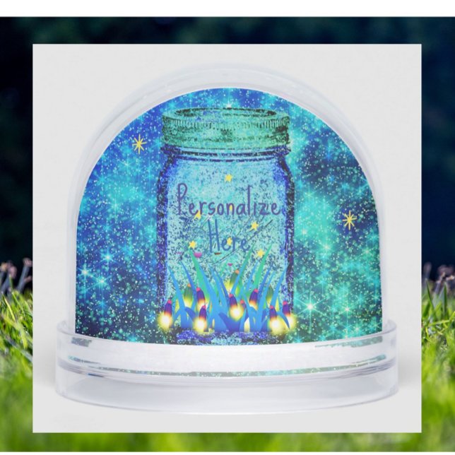 Lightning bug firefly mason jar summer photo  snowglobe (Creator Uploaded)