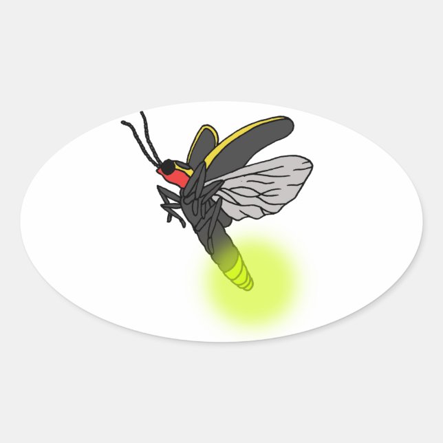 lightning bug flight 2 lit oval sticker (Front)