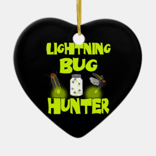 lightning bug hunter ceramic ornament