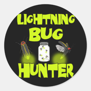 lightning bug hunter classic round sticker