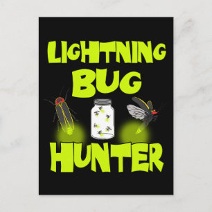 lightning bug hunter postcard