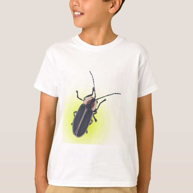 Lightning Bug Insect with yellow glow painting tee (Front)