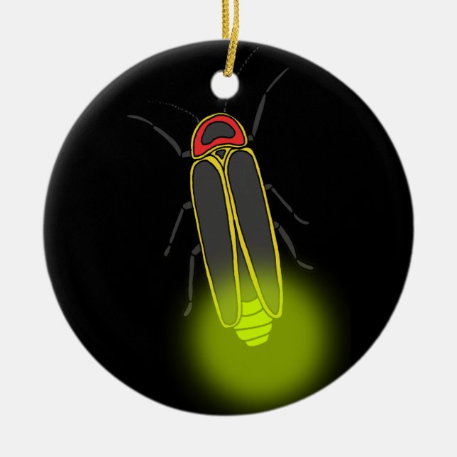 lightning bug lit ceramic ornament (Front)