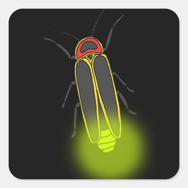 lightning bug lit square sticker (Front)