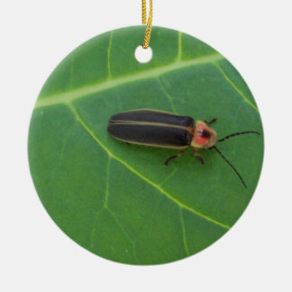 Lightning Bug on Leaf Ceramic Ornament