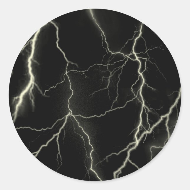 Lightning Classic Round Sticker (Front)