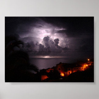 Lightning During Thunderstowm in Portugal Poster