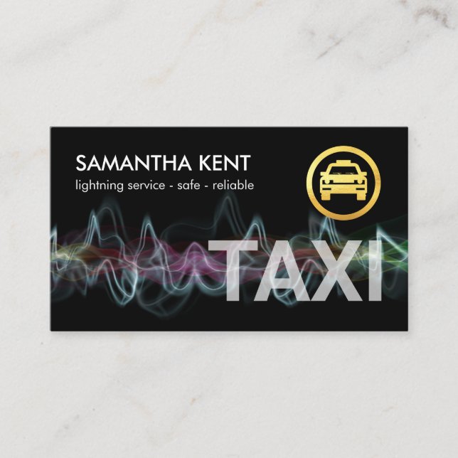 Lightning Fast Taxi Driver Service Business Card (Front)