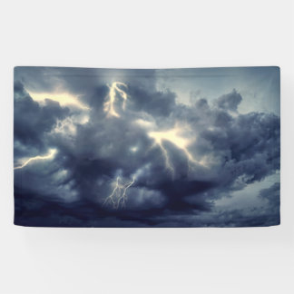 Lightning Flashes During Thunderstorm Banner