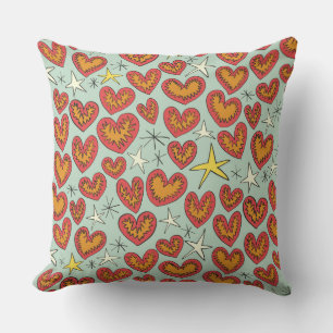 lightning hearts throw pillow