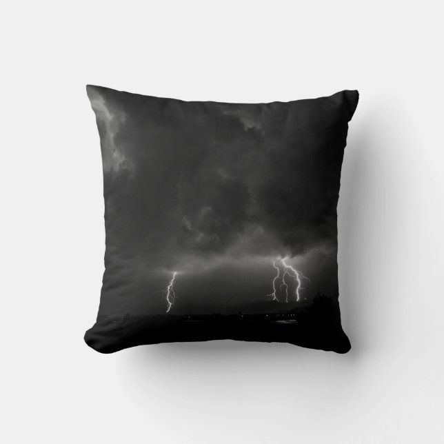 LIGHTNING ILLUSTRATION THROW PILLOW (Front)