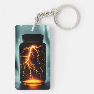 Lightning In A Bottle Digital Art  Keychain
