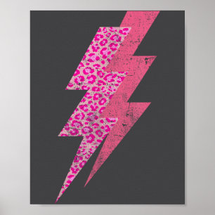 Lightning Leopard,vintage Retro Funny Gym Workout Poster