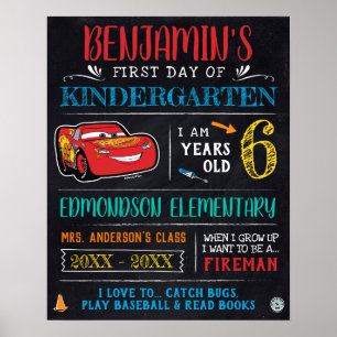 Lightning McQueen First or Last Day of School Poster