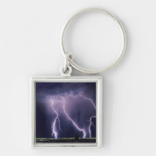 Lightning over Salt Lake Valley, Utah. Keychain