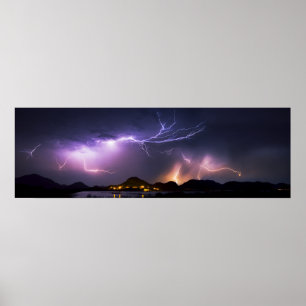 Lightning Panorama 36"x11.75" Poster