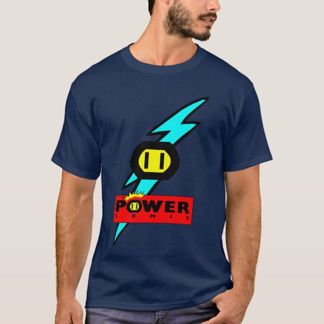 Lightning Plug yellow red blue boy T-Shirt (Front)