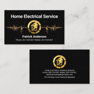 Lightning Powers Gold Home Power Business Card