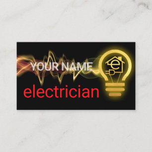 Lightning Powers Up Letter-e Home Lightbulb Business Card