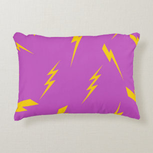 Lightning Purple Background Y2K Pattern Accent Pillow