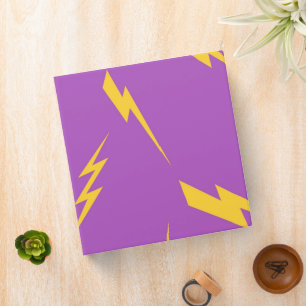 Lightning Purple Background Y2K Pattern Binder