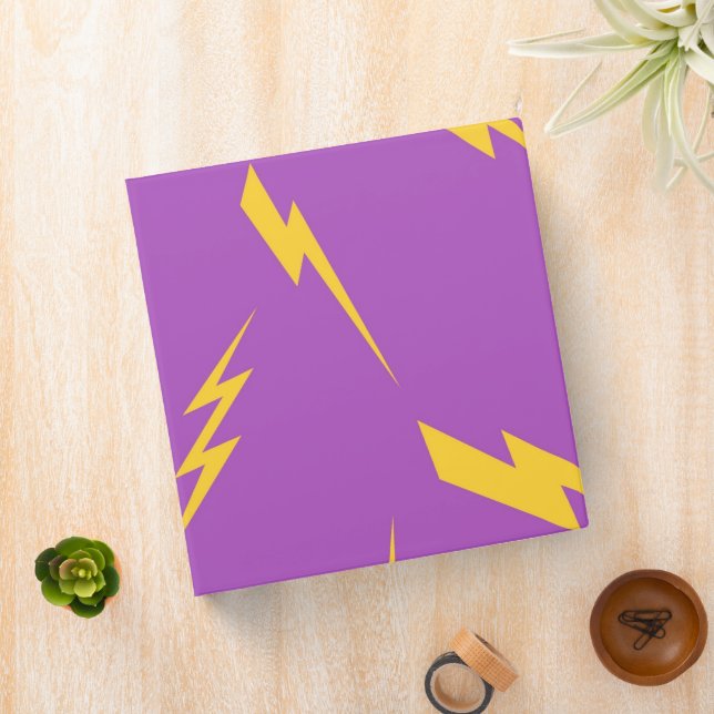 Lightning Purple Background Y2K Pattern Binder (In Situ)