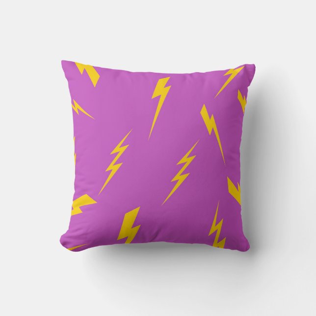 Lightning Purple Background Y2K Pattern Throw Pillow (Front)