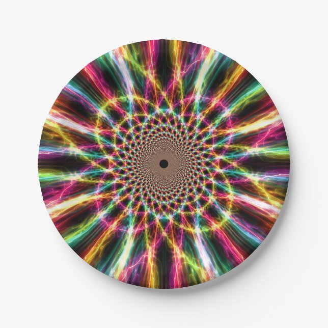 Lightning Rainbow Paper Plate (Front)