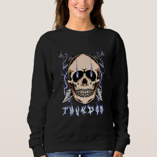 Lightning Skull Thunder Sad Aesthetic Edgy Street Sweatshirt