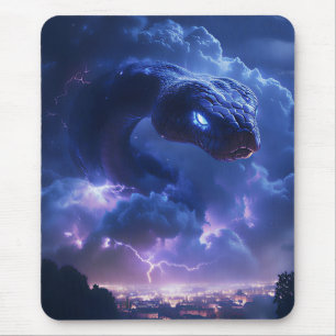 Lightning Snake Over the City Mouse Pad