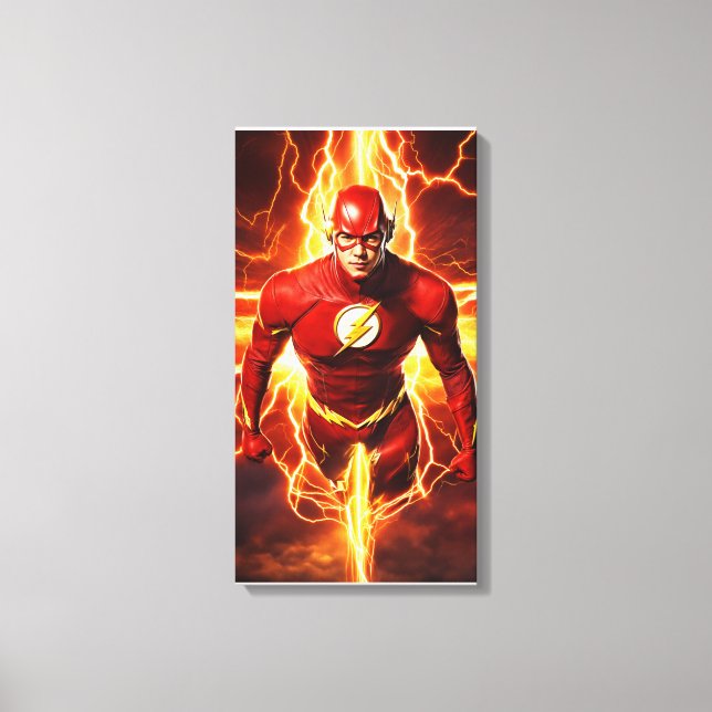 Lightning Speed Superhero Canvas Poster – Red Spee Print (Front)