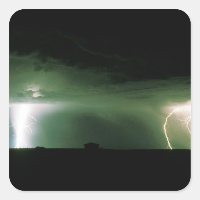 Lightning. Square Sticker (Front)