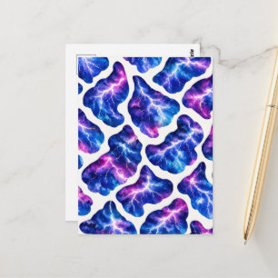 Lightning Storm Galaxy Pattern Postcard