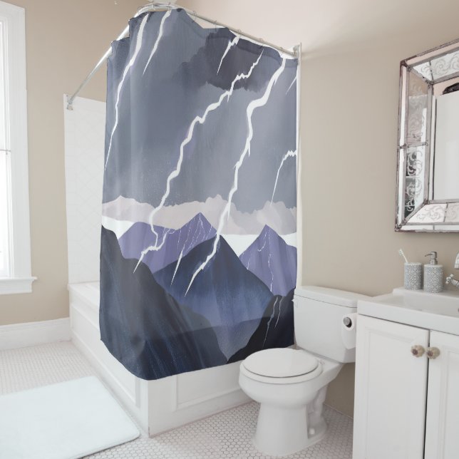 Lightning Storm | Watercolor Dark Mountains (In Situ)