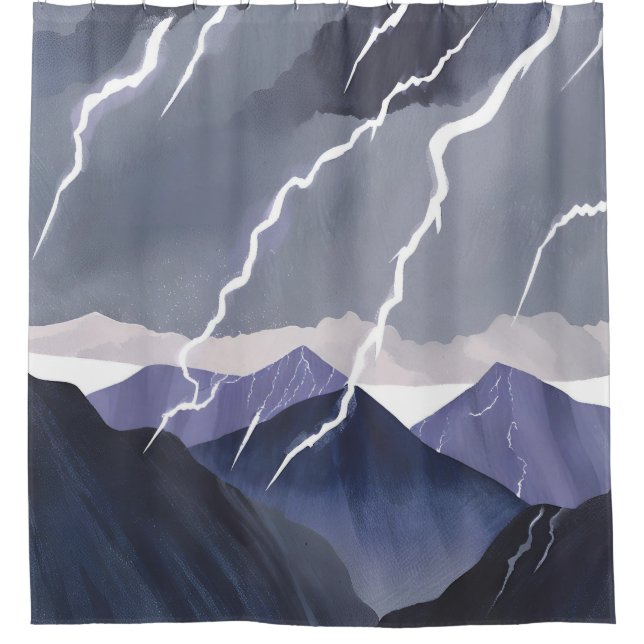 Lightning Storm | Watercolor Dark Mountains (Front)