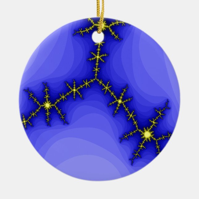 Lightning Strike Custom Birthday Ceramic Ornament (Front)