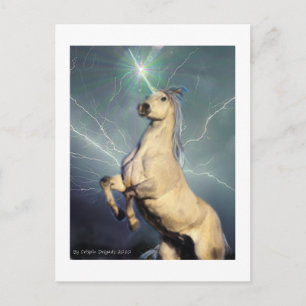Lightning Strike Unicorn Postcard