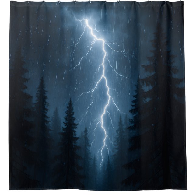 Lightning strikes a forest at night (Front)