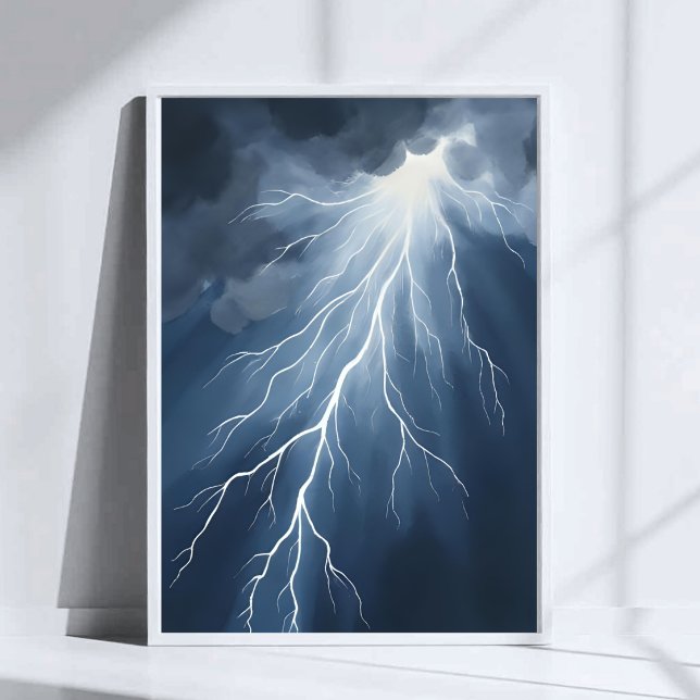Lightning Strikes | Stormy Sky Watercolor Poster (Creator Uploaded)