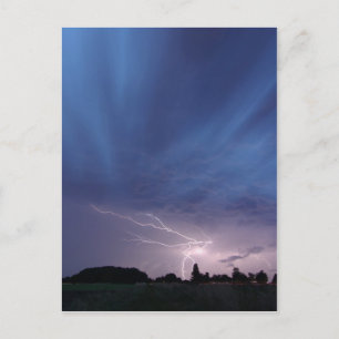 Lightning Striking During Thunderstorm Postcard
