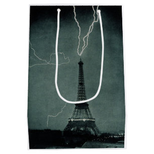Lightning Striking the Eiffel Tower Medium Gift Bag