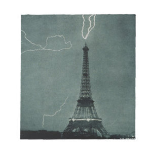 Lightning Striking the Eiffel Tower Notepad