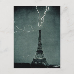 Lightning Striking the Eiffel Tower Postcard