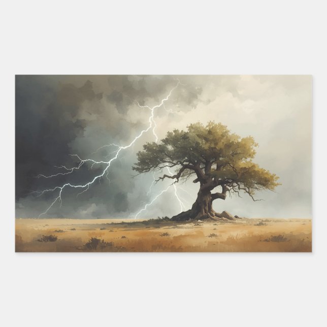 lightning striking tree paintings. 🌩️🌳 sticker (Front)