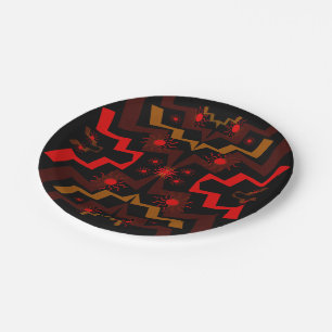 Lightning Suns Abstract 7 Inch Paper Plate