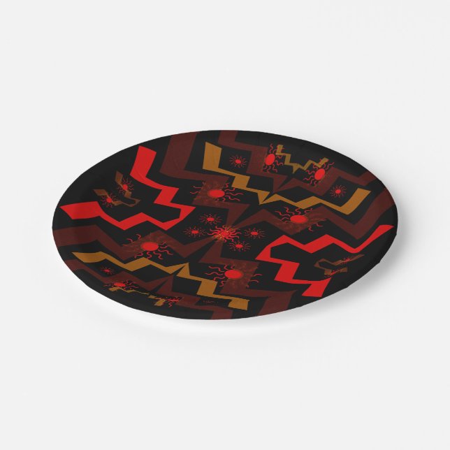 Lightning Suns Abstract 7 Inch Paper Plate (Angled)
