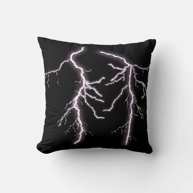 Lightning Throw Pillow (Front)