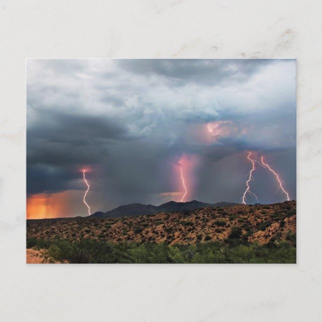 Lightning triple strike. postcard (Front)