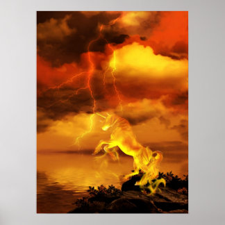 Lightning Unicorn Poster