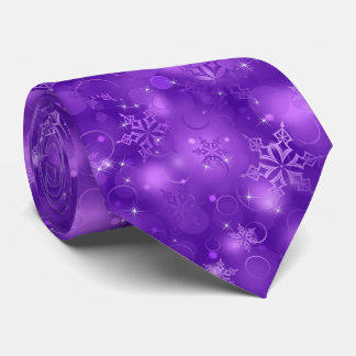 Lights and Snowflakes, Purple - Christmas Ties, Tie
